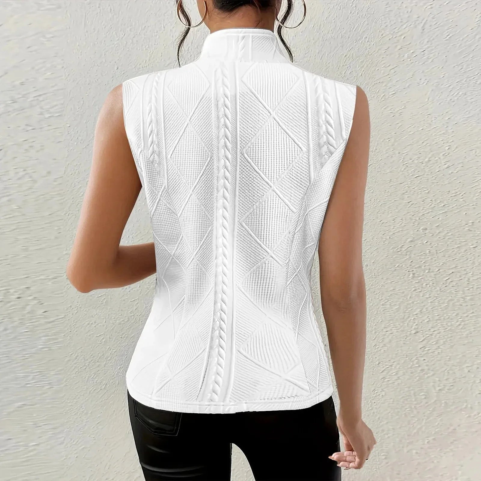Amelia Sleeveless Textured Knit Blazer Vest