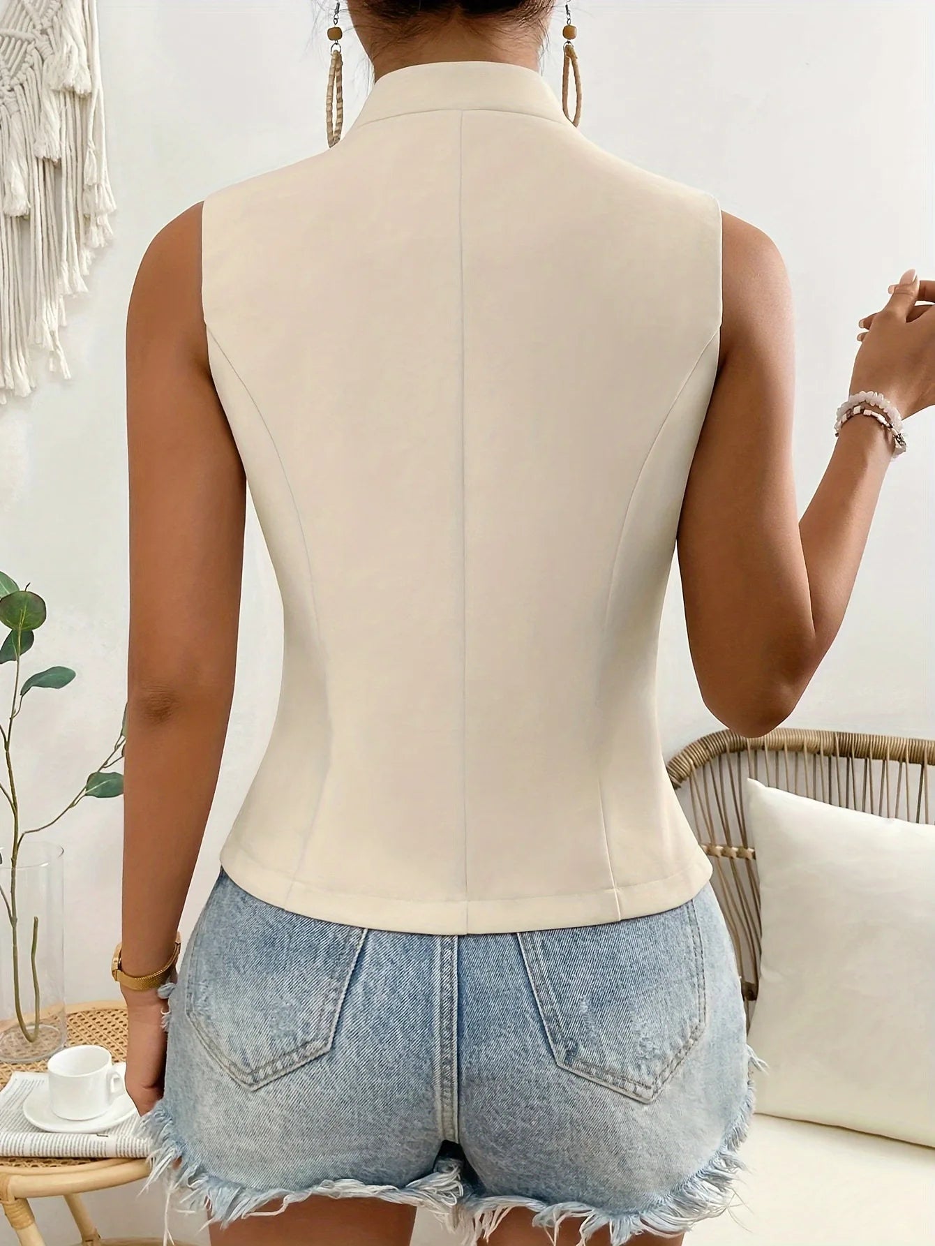 Chloe Slim-Fit V-Neck Blazer Vest