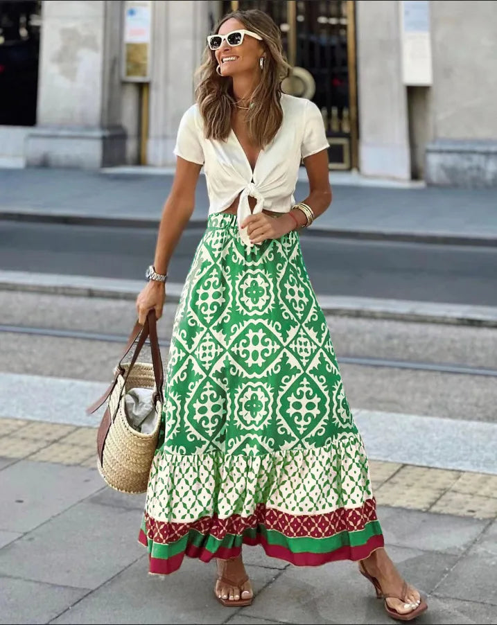 Maya Boho Swing Maxi Skirt