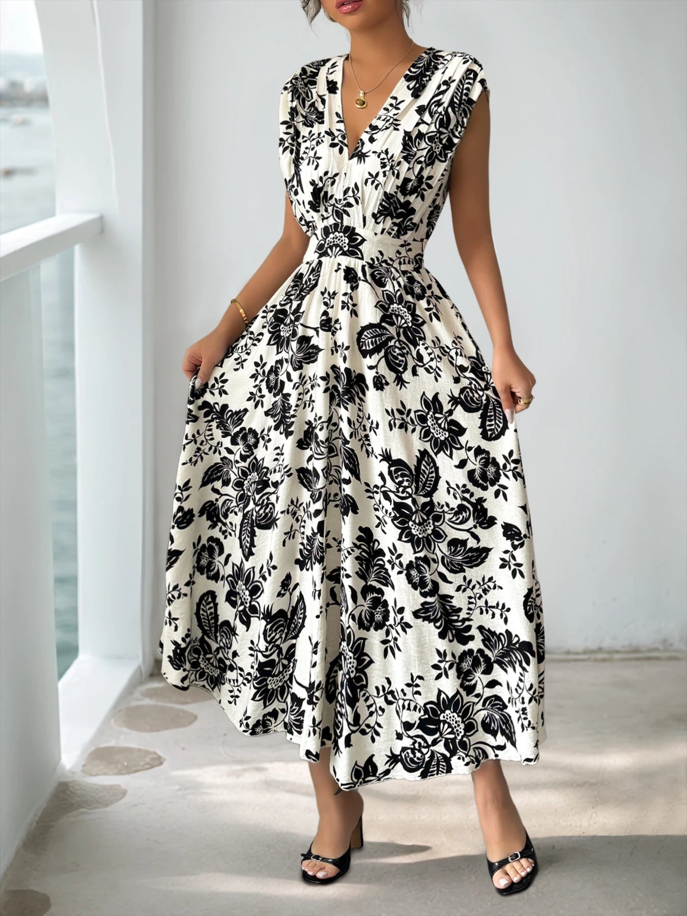 Diana Rosewood Midi Dress