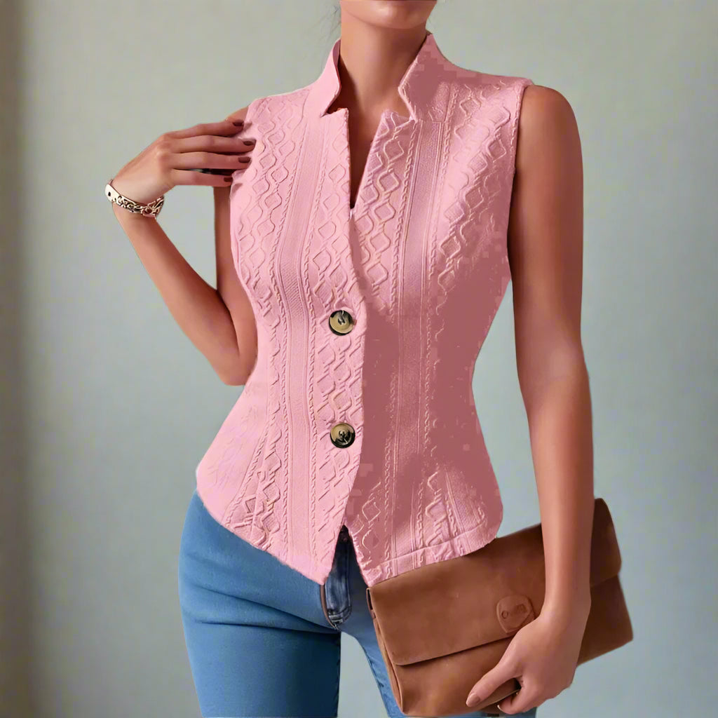 Sophia Sleeveless Cable Knit Blazer