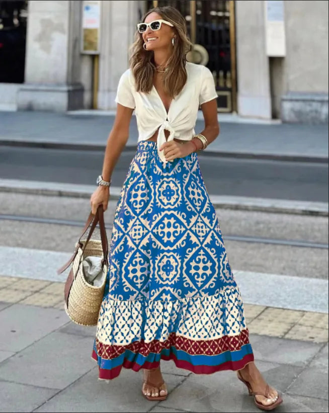 Maya Boho Swing Maxi Skirt