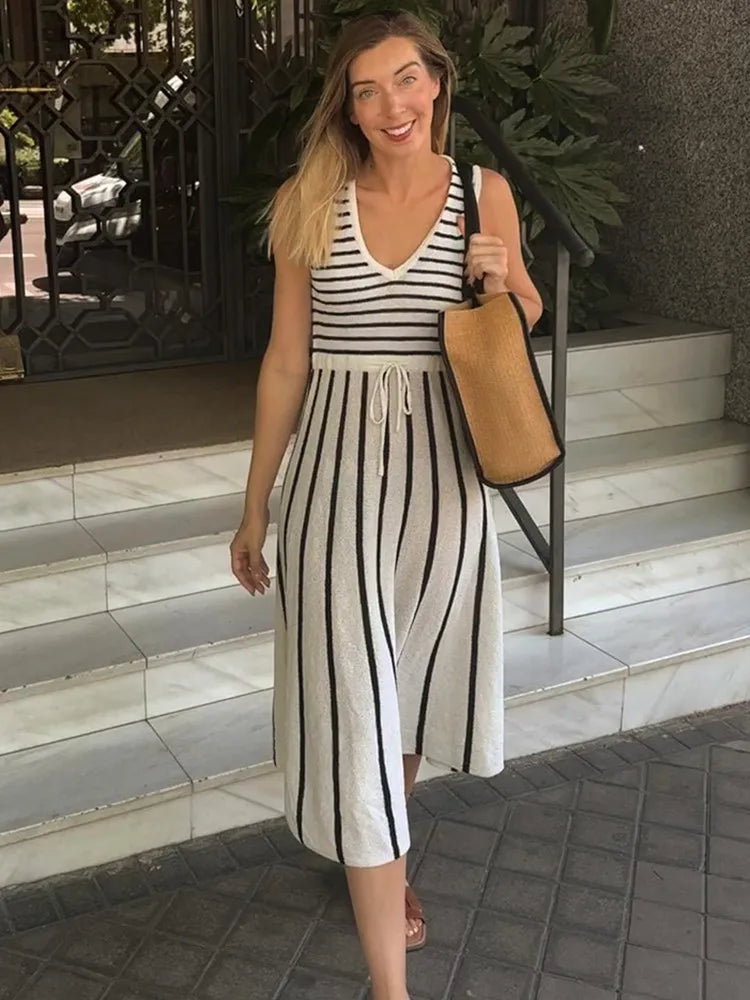 Maya Stripe Knit Day Dress