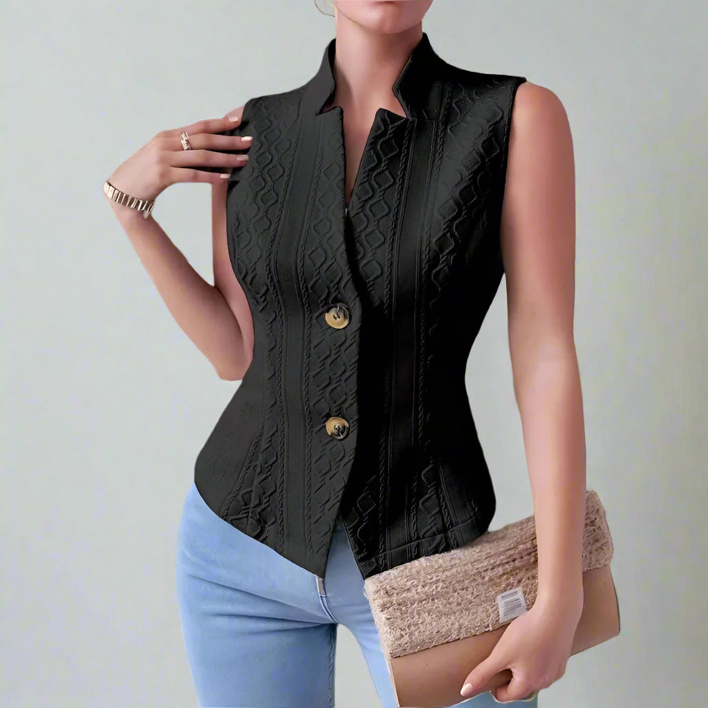 Sophia Sleeveless Cable Knit Blazer