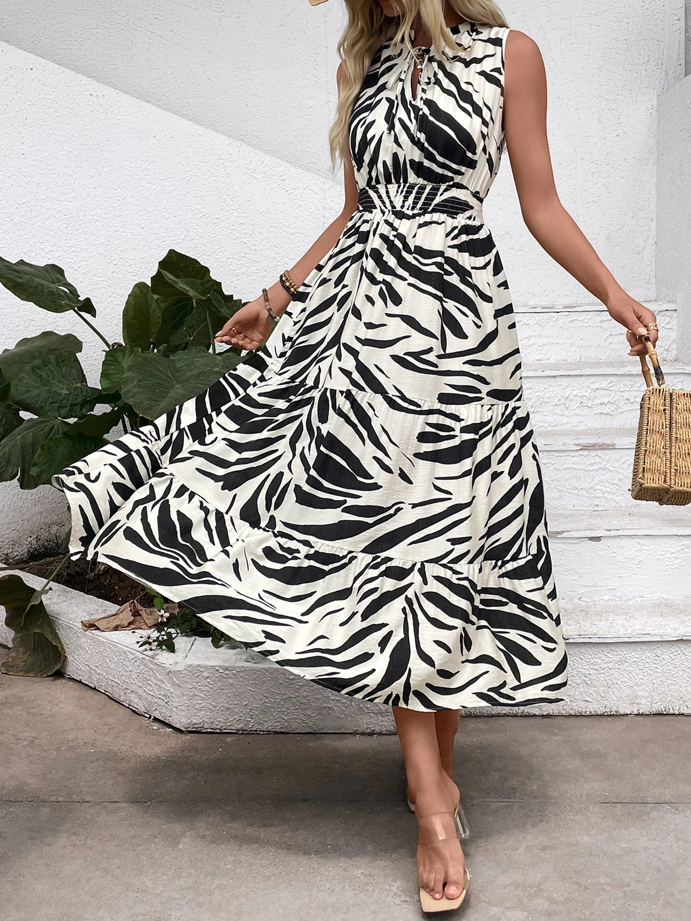 Zara Wild Print Midi Dress
