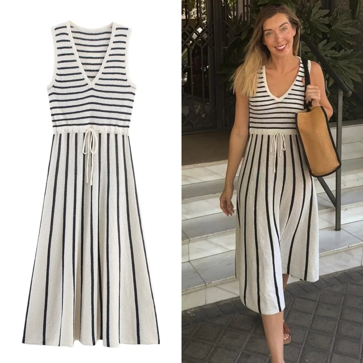 Maya Stripe Knit Day Dress