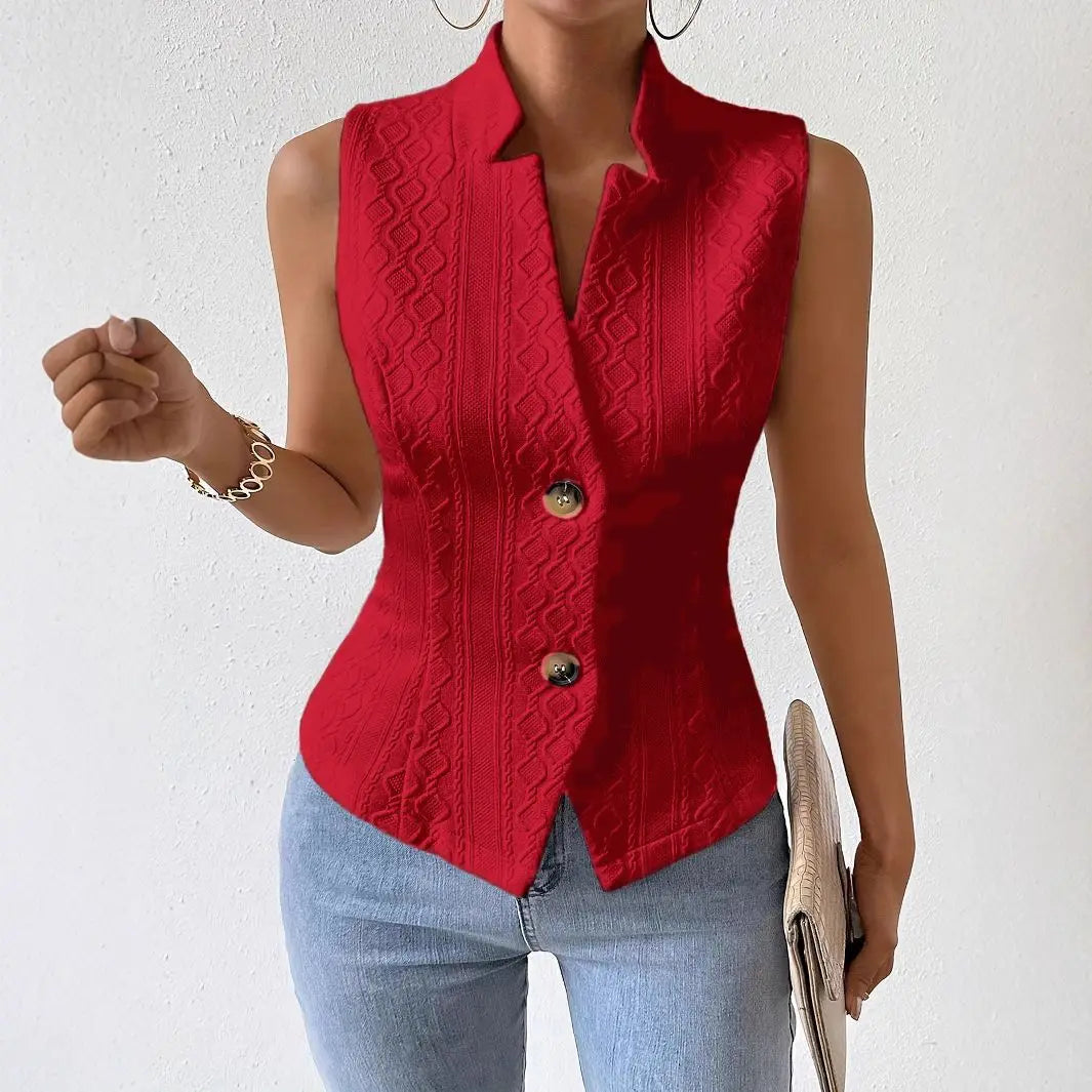 Sophia Sleeveless Cable Knit Blazer