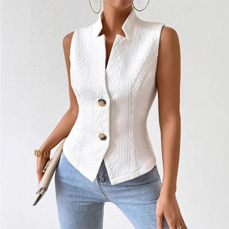 Sophia Sleeveless Cable Knit Blazer