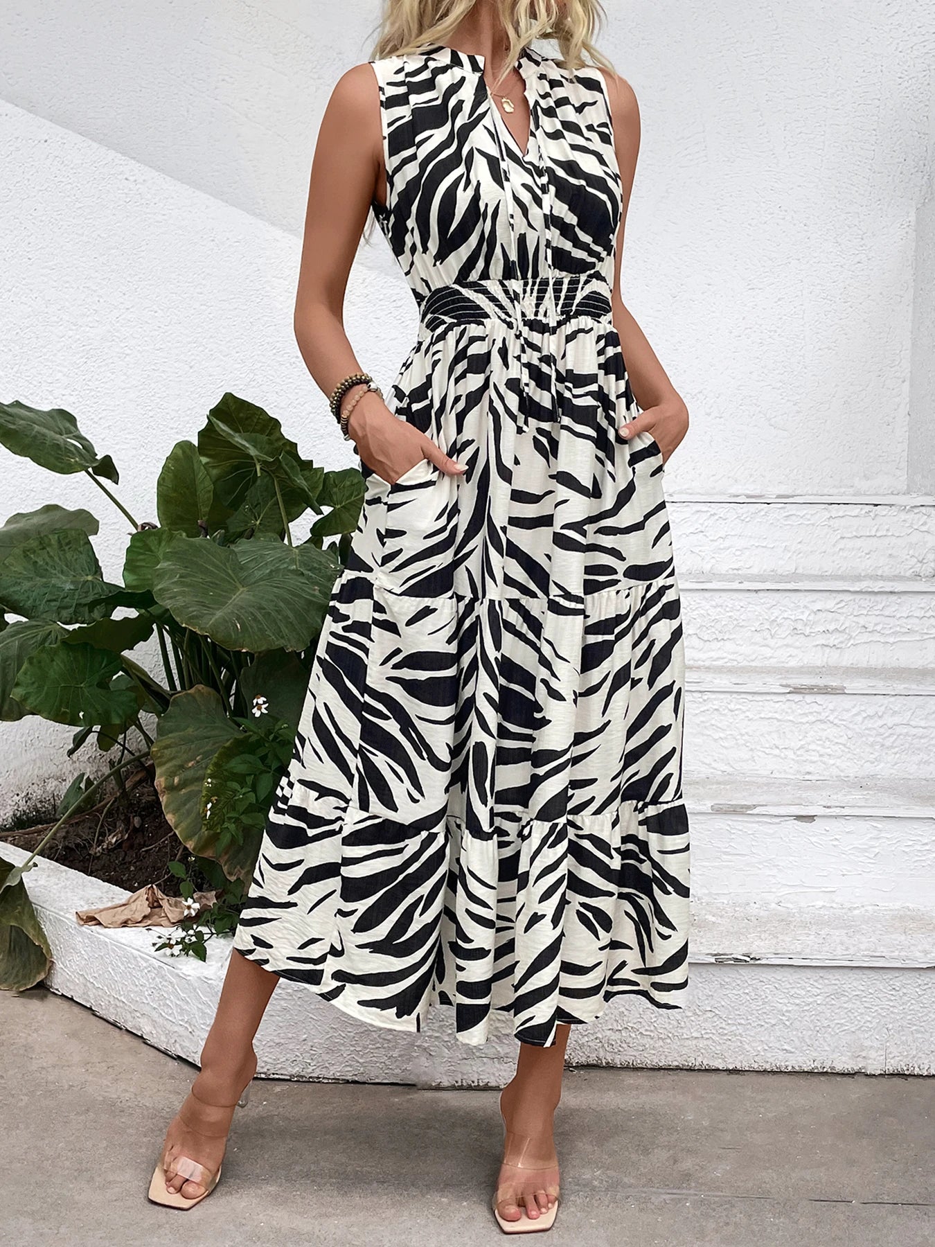 Zara Wild Print Midi Dress