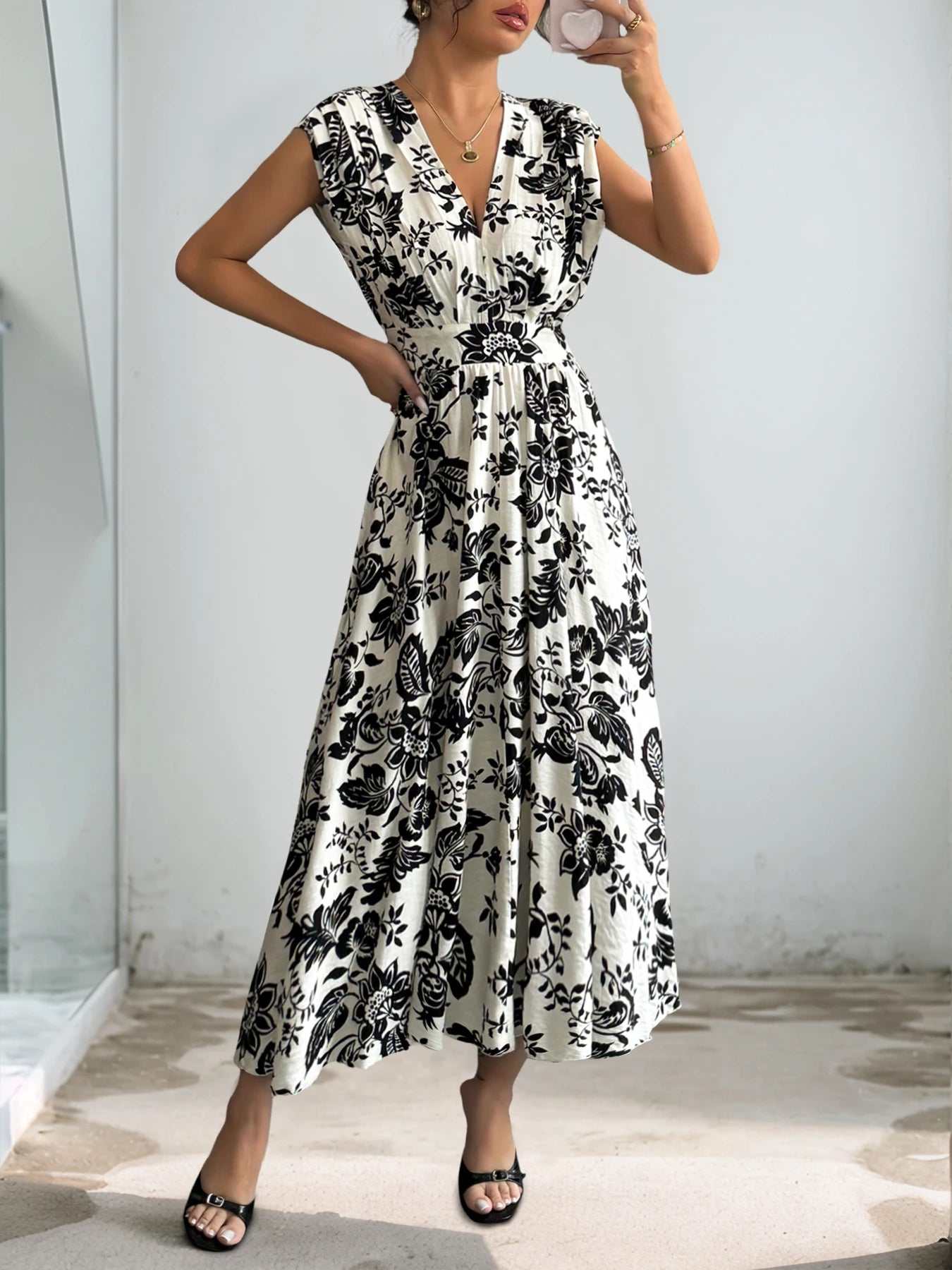 Diana Rosewood Midi Dress