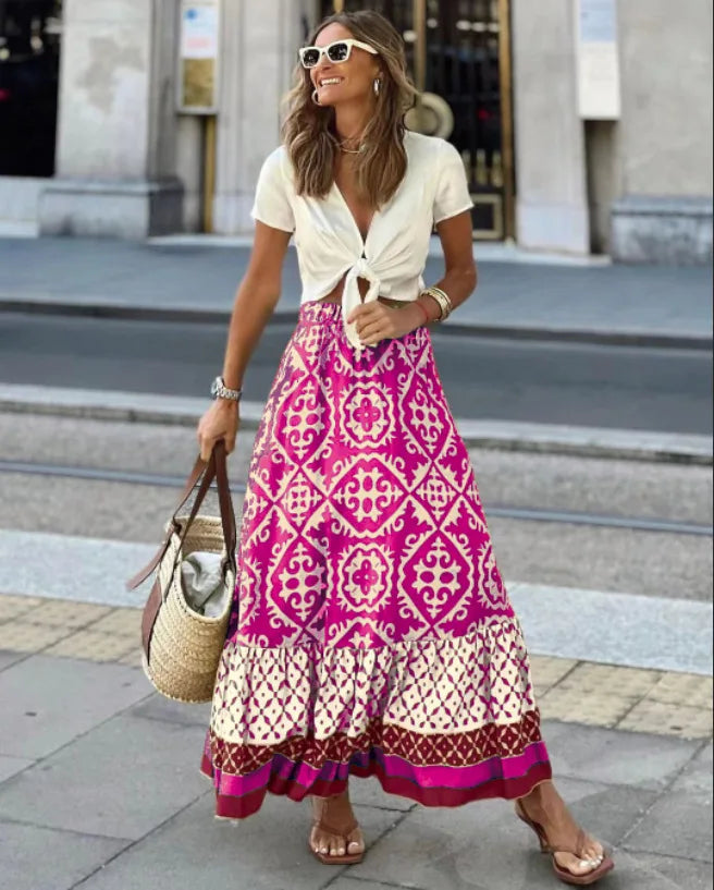 Maya Boho Swing Maxi Skirt