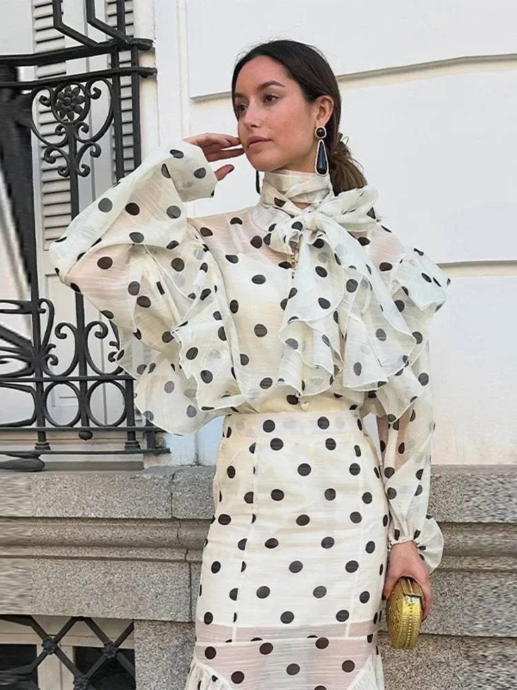 Vivienne Ruffle Dot Skirt Set