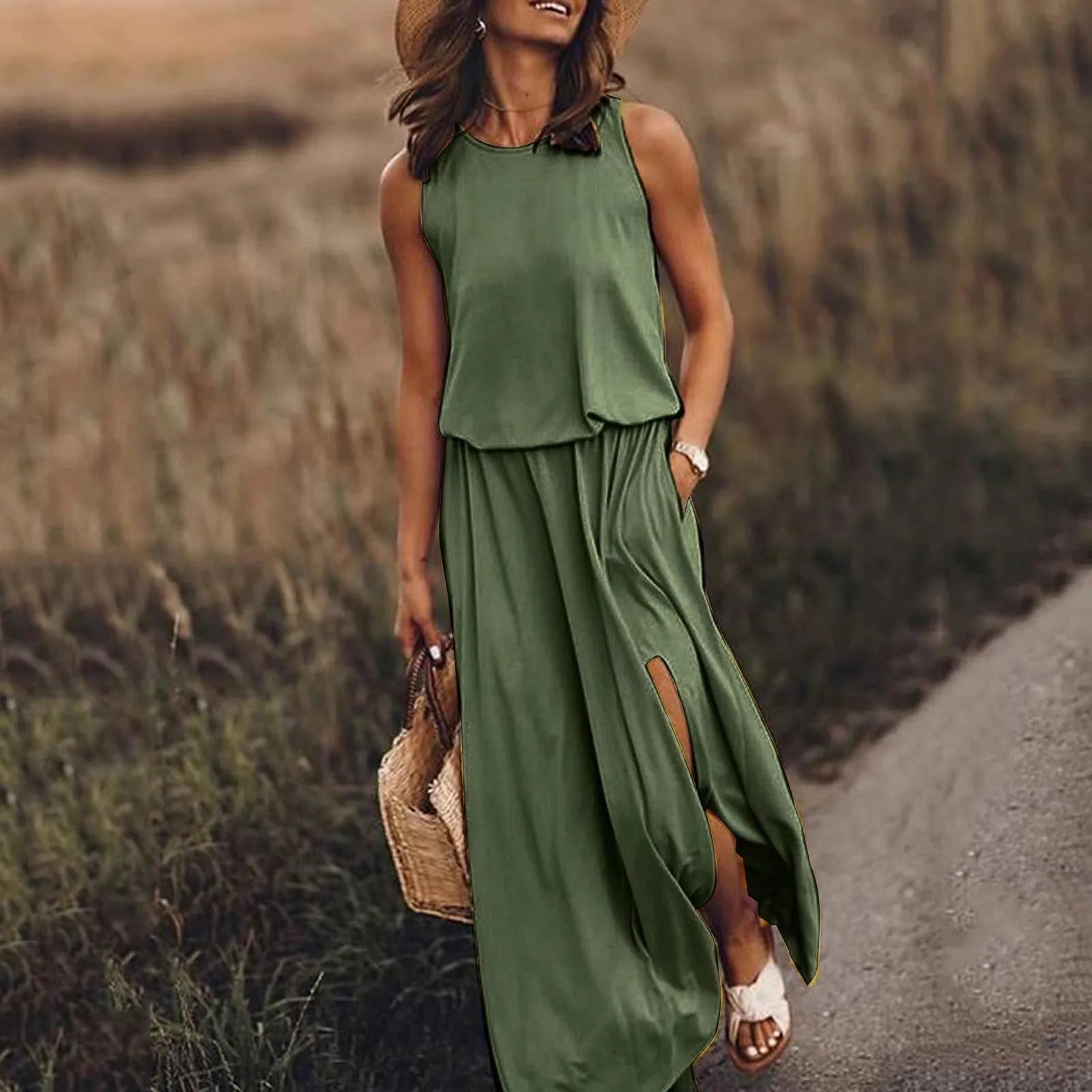 Harper Sleeveless Tiered Maxi Dress