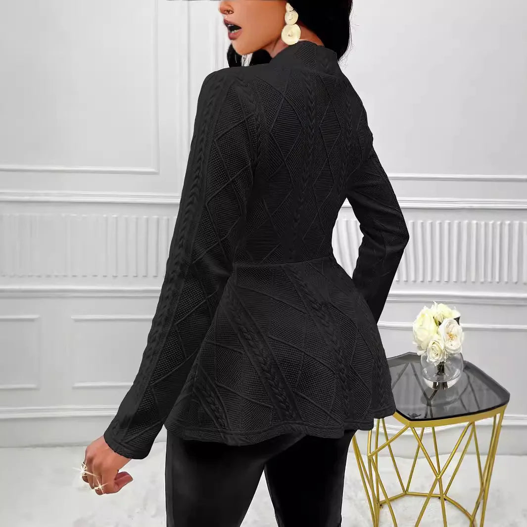 Serena Sculpt Cable Knit Blazer