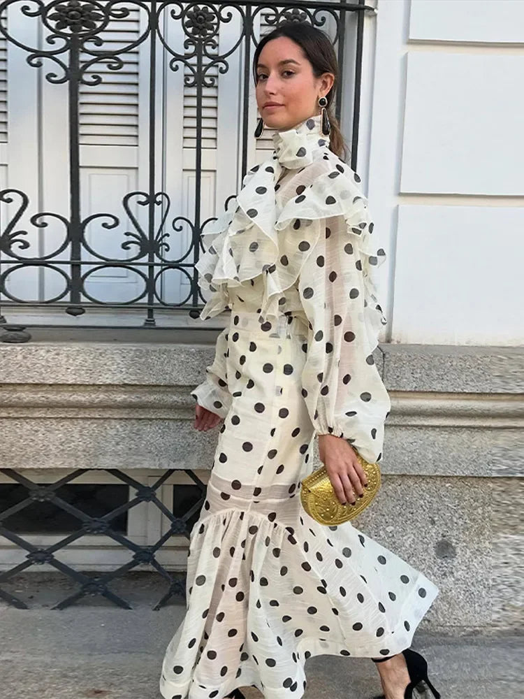 Vivienne Ruffle Dot Skirt Set