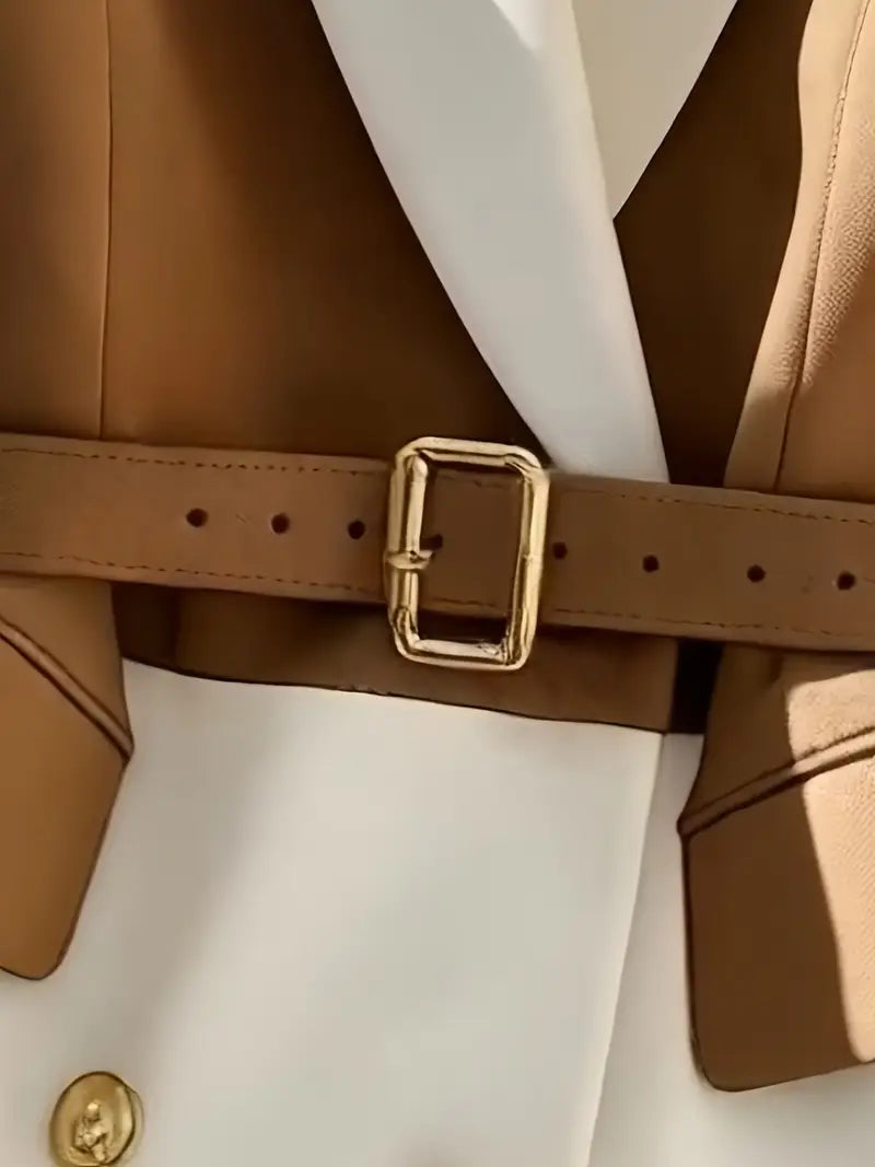 Clara Contrast Belted Vest Blazer