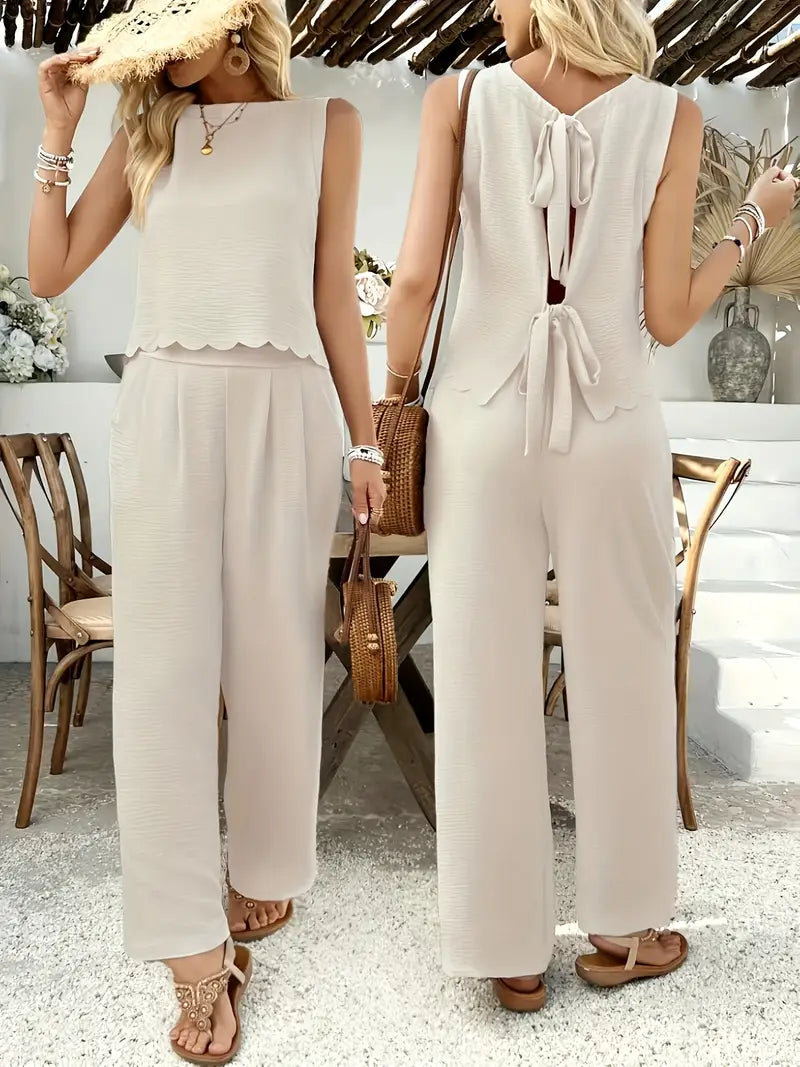 Leah Tie-Back Ruffle Hem Set