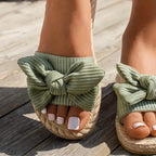 Lucia Light Bow Espadrille Slides