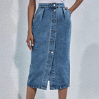 Amara Classic Denim Midi Skirt