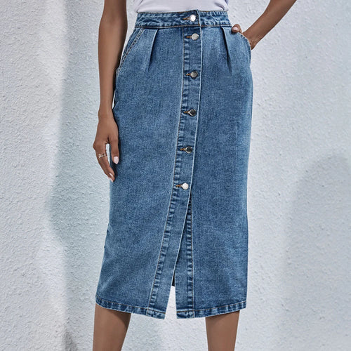 Amara Classic Denim Midi Skirt
