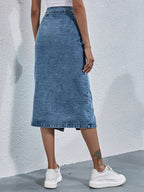 Amara Classic Denim Midi Skirt
