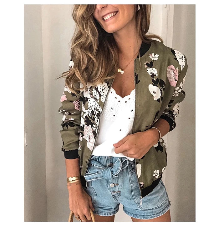 Jolee Zipper Bomber Jacket