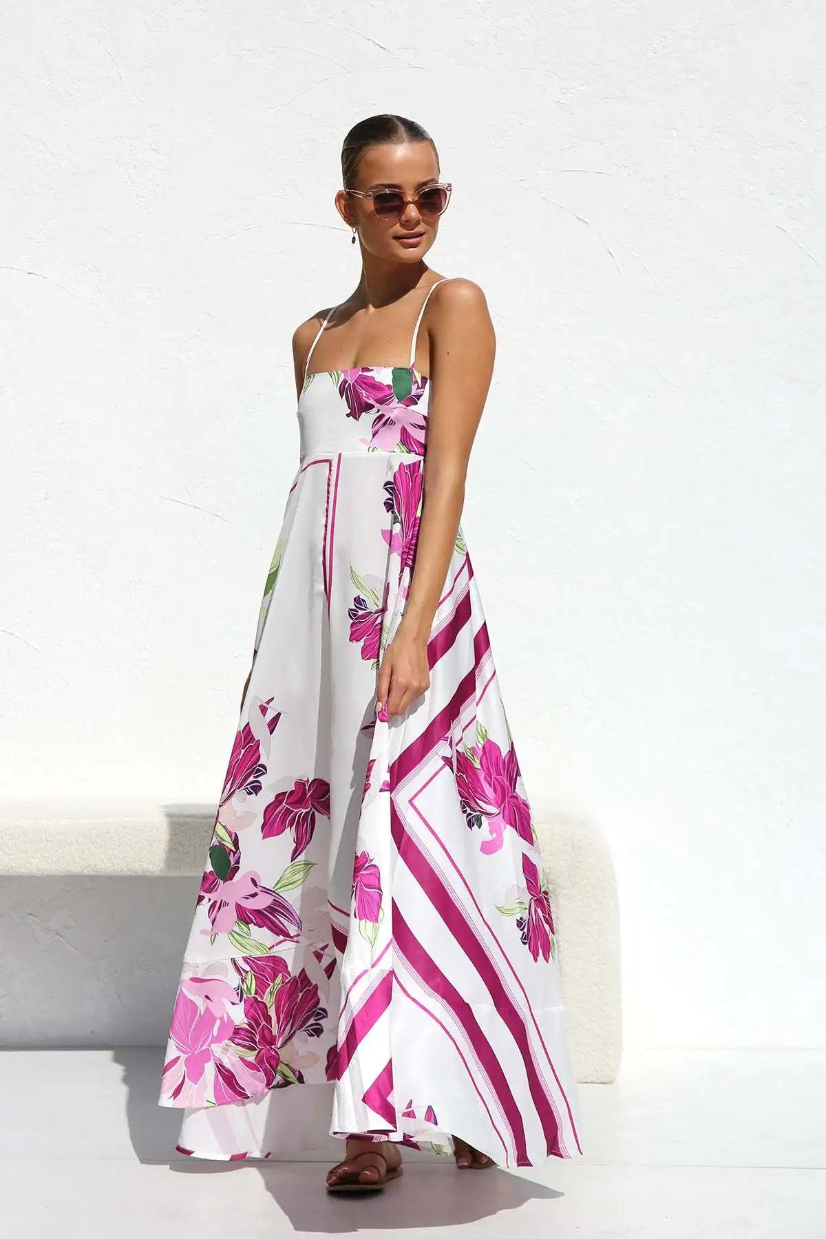 Juliette Backless Print Dress