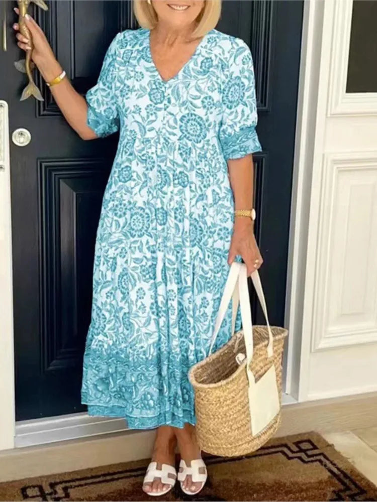 Mia Elegant Floral Maxi Dress