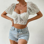 Ava Pearl Lace Crop Top