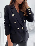 Claire Gold Button Blazer