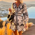Isabelle Elegant Printed A-Line Dress