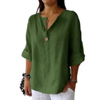 Lila Effortless Linen Button-Up Top