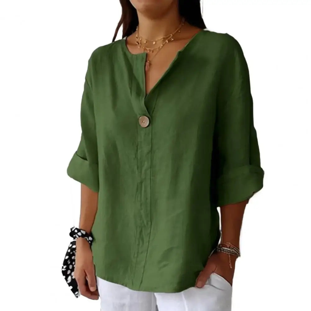 Lila Effortless Linen Button-Up Top