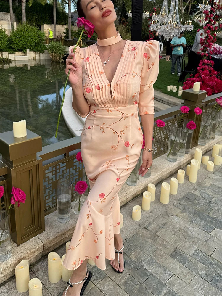 Selena Floral Patchwork Maxi Dress