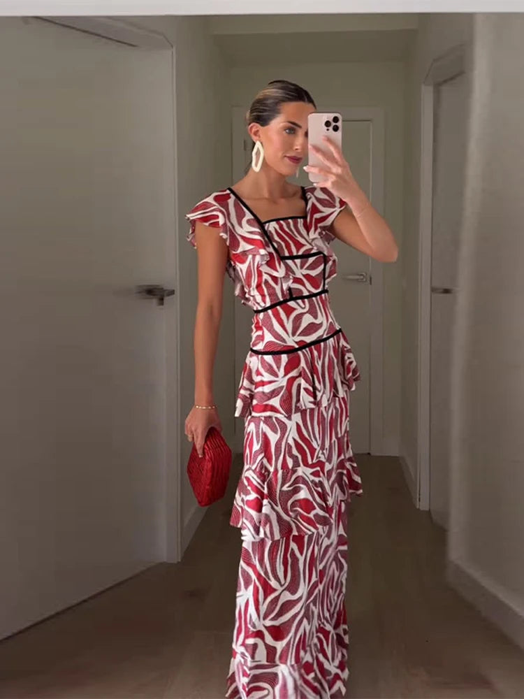 Elise Elegant Ruffle A-Line Dress
