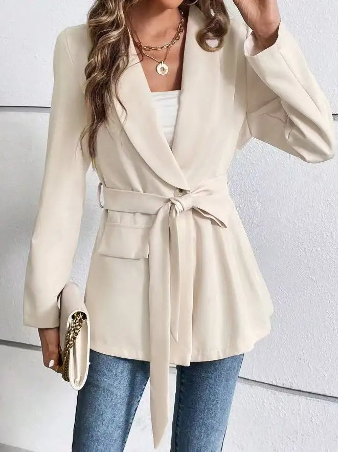 Camille Tie-Waist Peplum Blazer