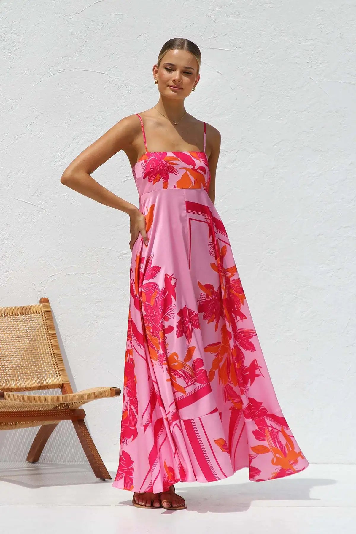 Juliette Backless Print Dress