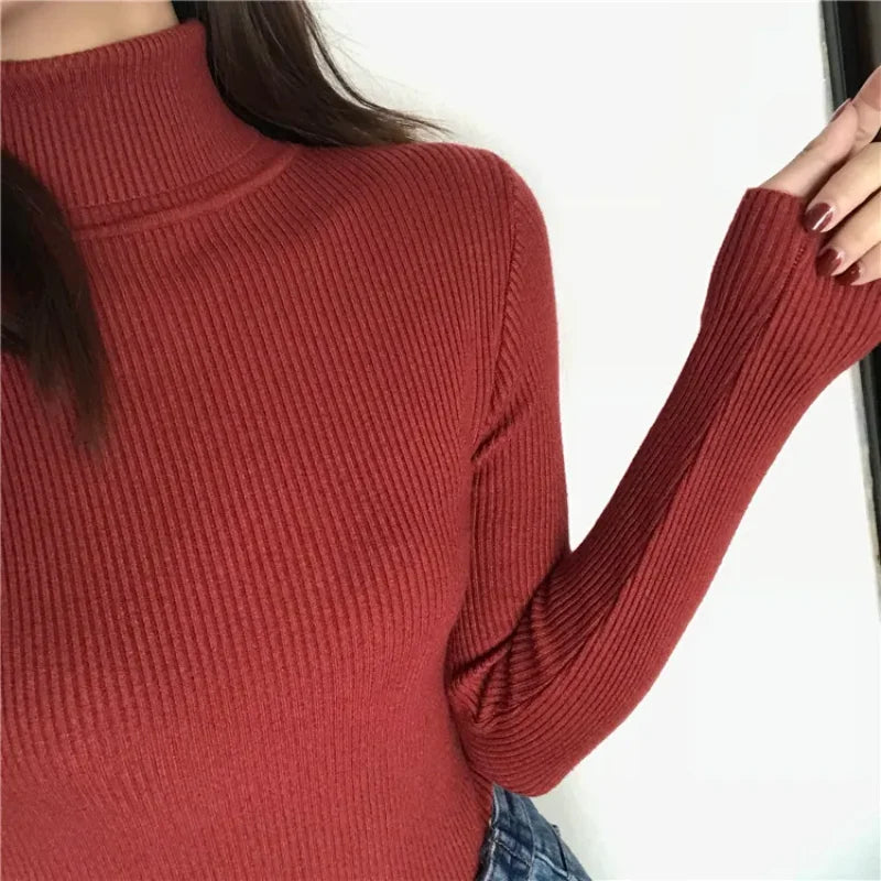 Sophia High-Neck Knit Sweater