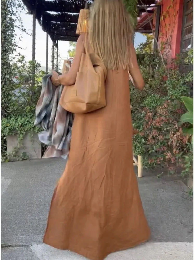 Sophie Vintage Halter Maxi Dress