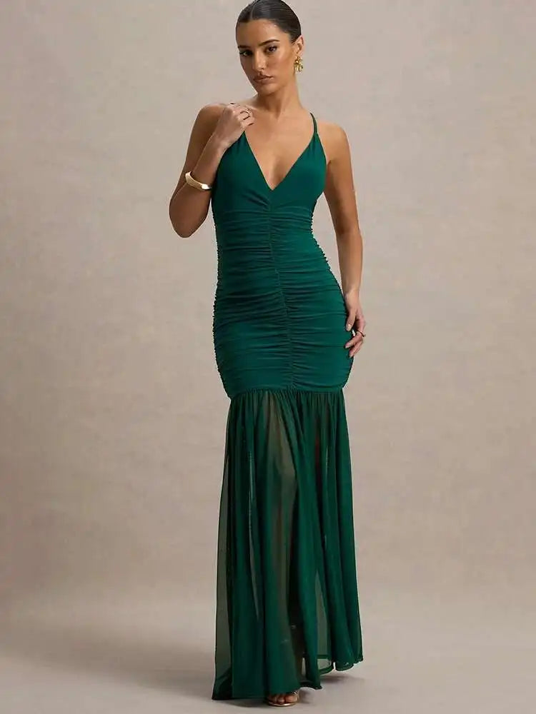 Marivelle V-Neck Ruched Dress