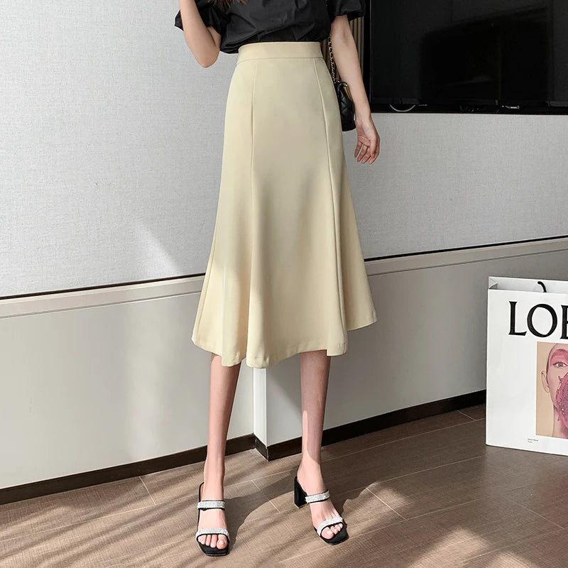 Clara Chic Fishtail Midi Skirt