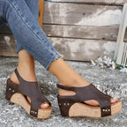 Mia Peep-Toe Wedge Sandals
