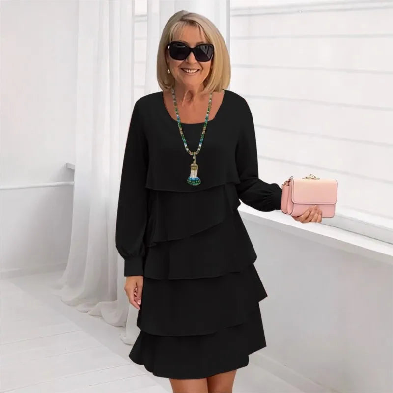 Evelyn Layered Chiffon Midi Dress