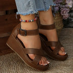 Nadine Comfort Cross-Strap Wedge