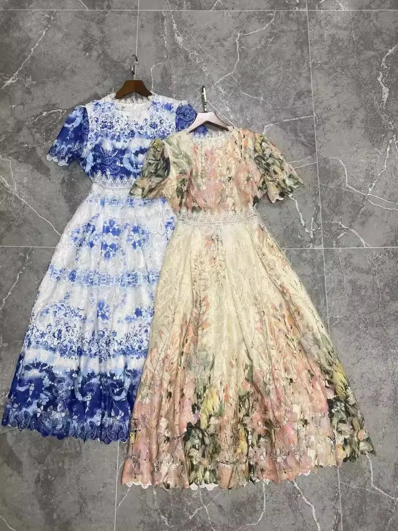 Camille Vintage Lace Midi Dress