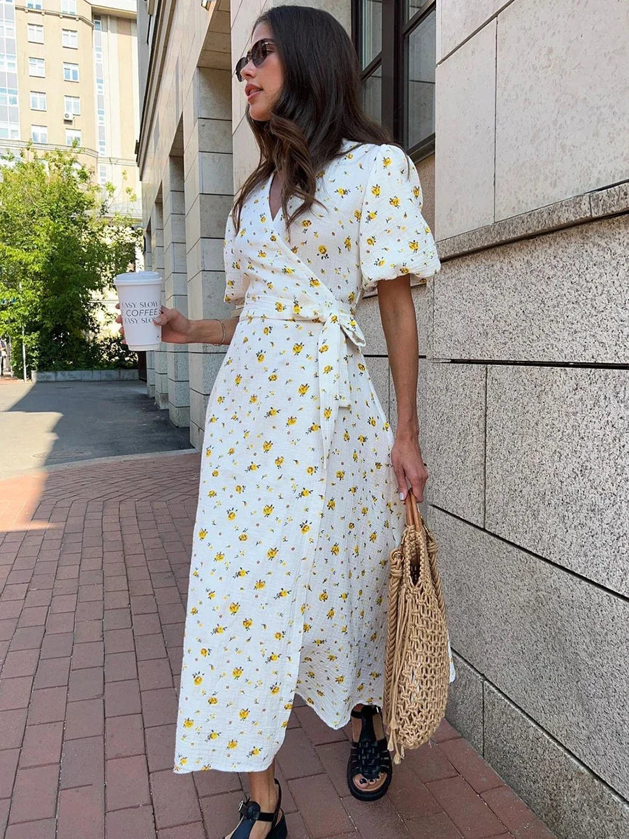 Clara Chic Printed Cotton Dress