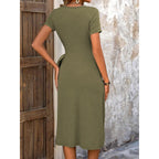 Skye Knitted Side-Slit Midi Dress
