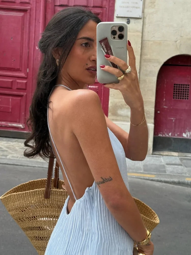 Alessia Pleated Maxi Dress