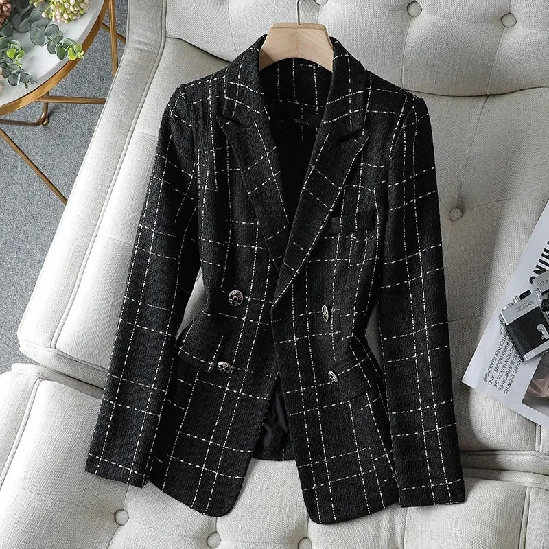 Charlotte Tweed Double-Breasted Blazer