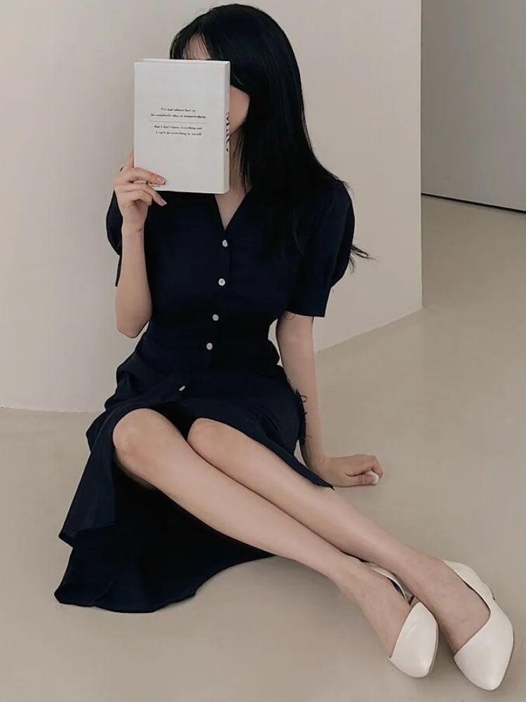 Sophie Elegant V-Neck A-Line Dress